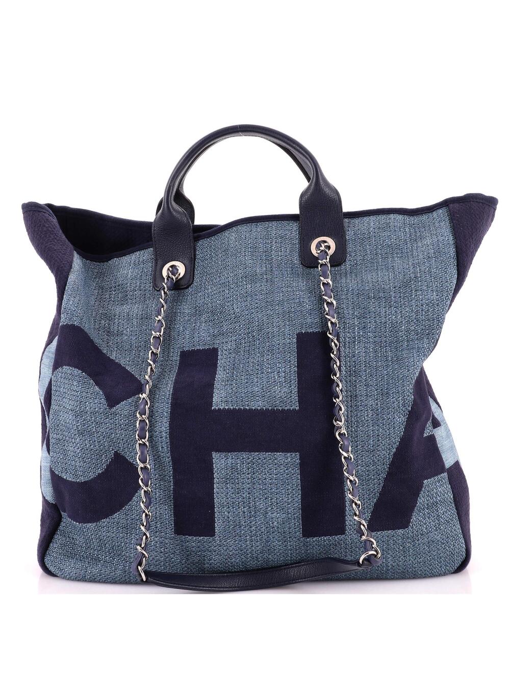 Chanel Deauville Logo Shopping Tote #335950C36B